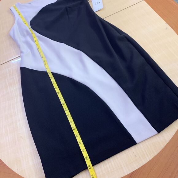 Sandra Darren Dress Sheath Small 4 6 party wedding Cocktail Zipper color-block - Picture 11 of 12